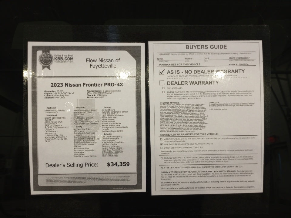 2023 Nissan Frontier Crew Cab PRO-4X 4x4