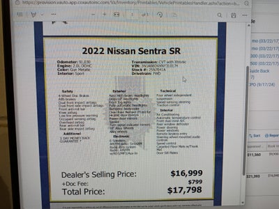 2022 Nissan Sentra SR