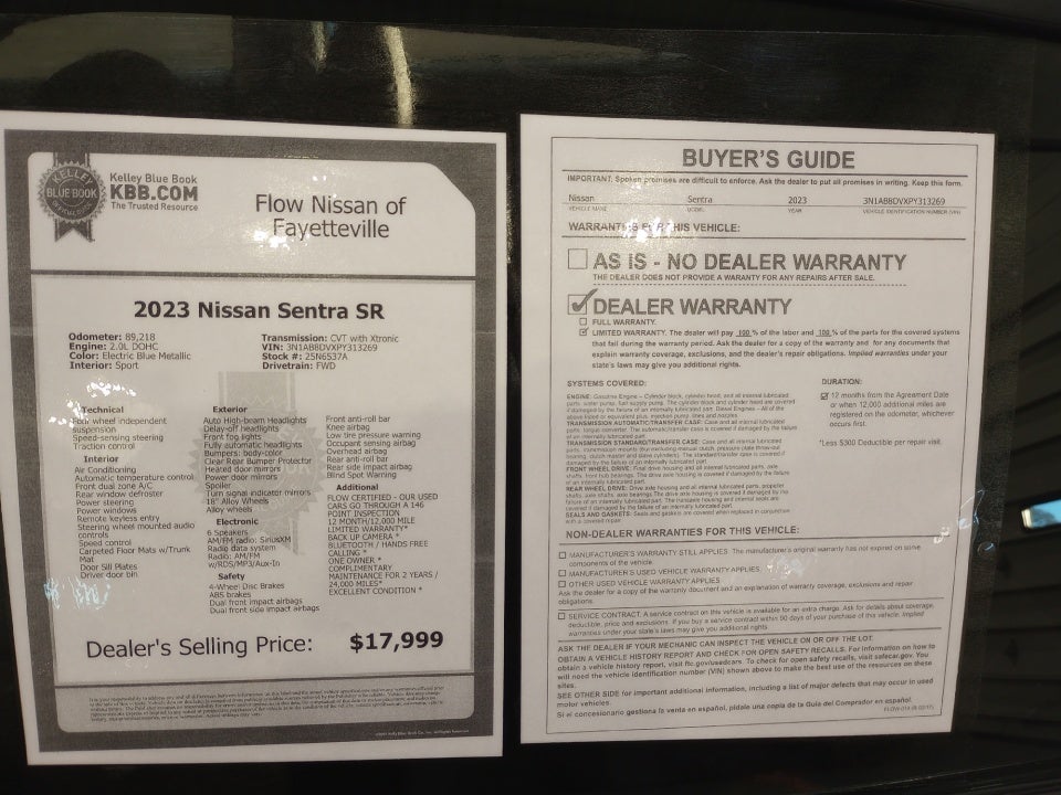 2023 Nissan Sentra SR Xtronic CVT