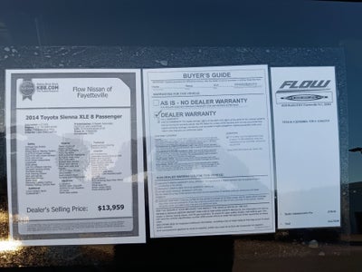 2014 Toyota Sienna XLE V6 8 Passenger