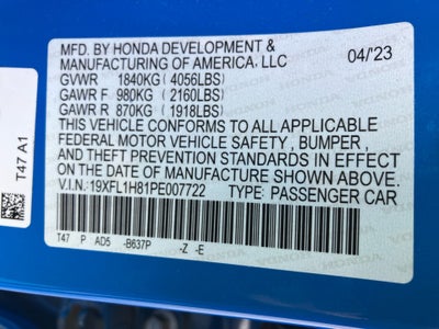 2023 Honda Civic Hatchback Sport Touring