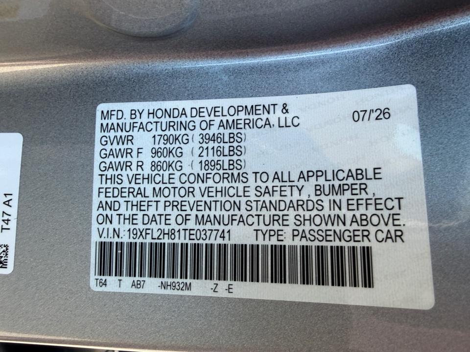 2026 Honda Civic Hatchback Sport