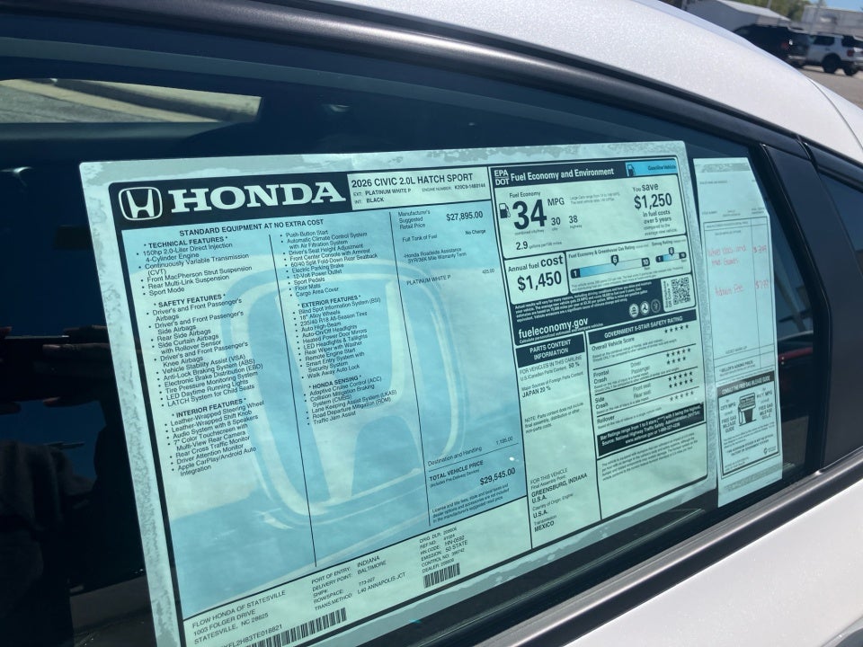 2026 Honda Civic Hatchback Sport