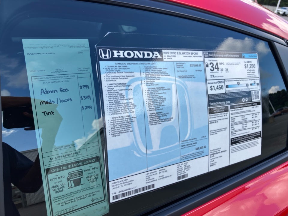 2026 Honda Civic Hatchback Sport