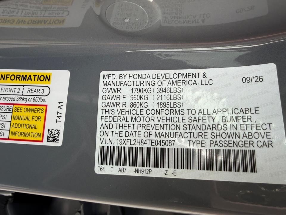 2026 Honda Civic Hatchback Sport