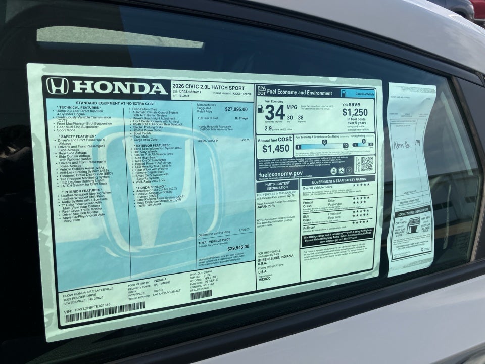2026 Honda Civic Hatchback Sport