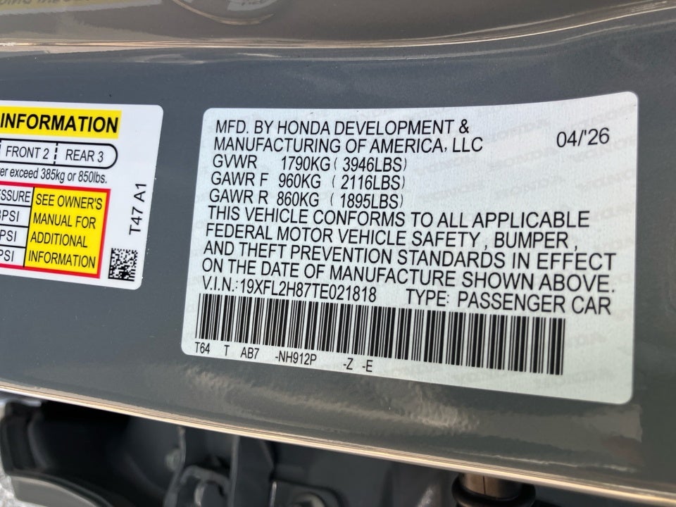 2026 Honda Civic Hatchback Sport