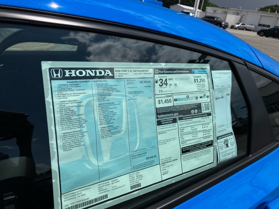 2026 Honda Civic Hatchback Sport