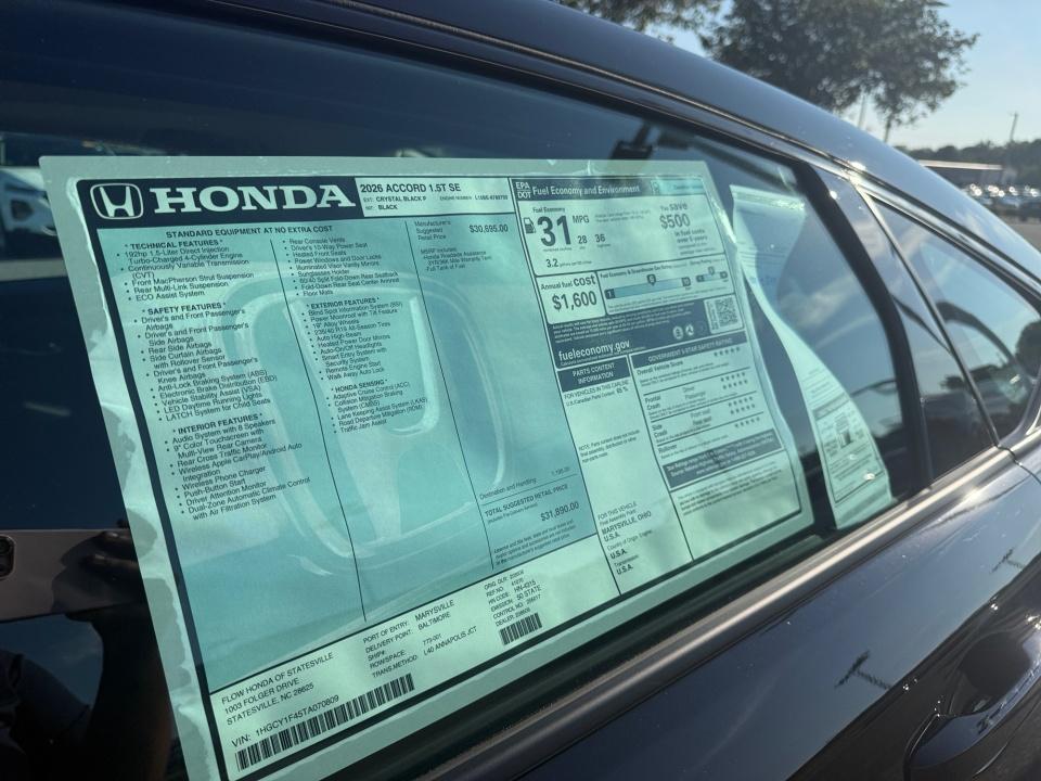 2026 Honda Accord Sedan SE