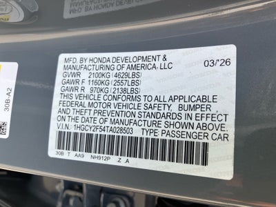2026 Honda Accord Hybrid Sport