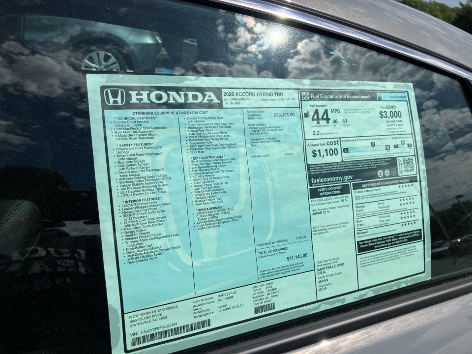 2026 Honda Accord Hybrid Touring