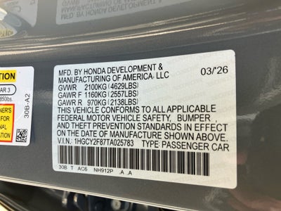 2026 Honda Accord Hybrid Touring