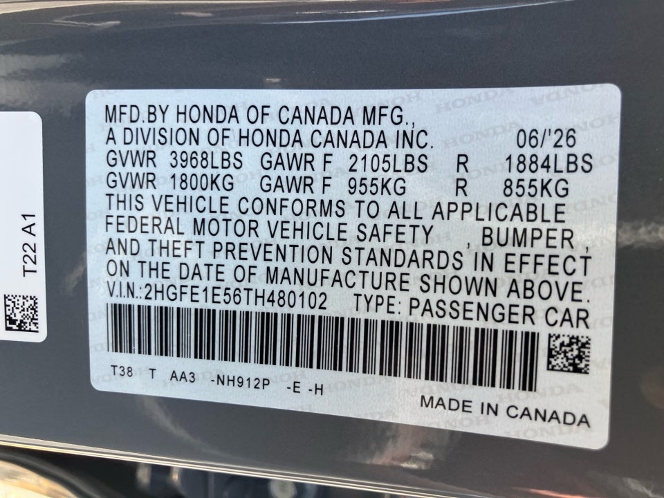 2026 Honda Civic Si Manual