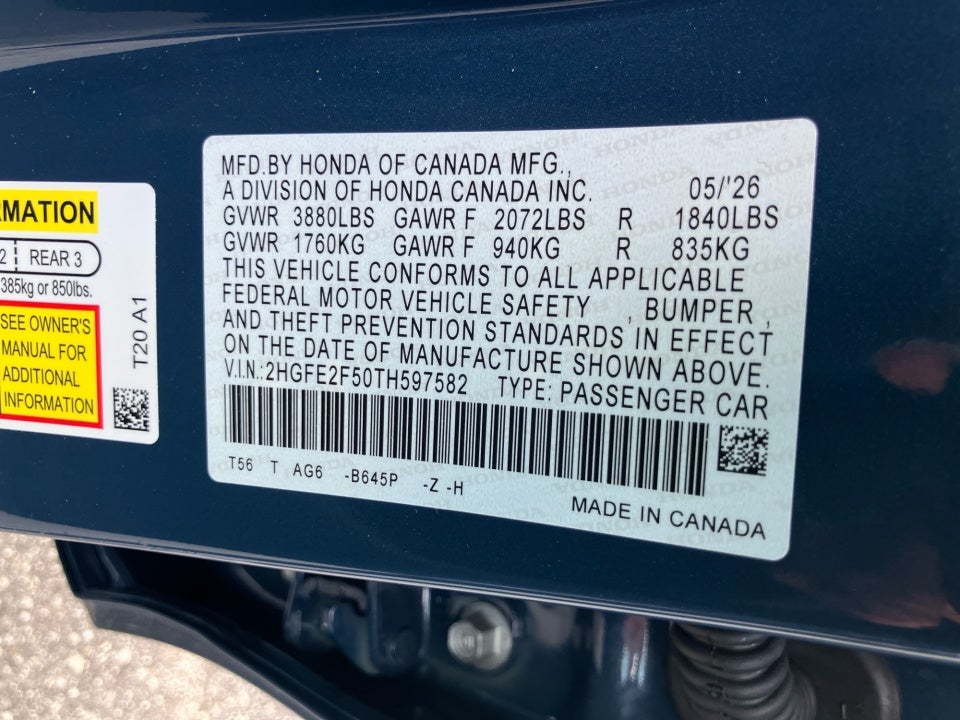 2026 Honda Civic Sedan Sport