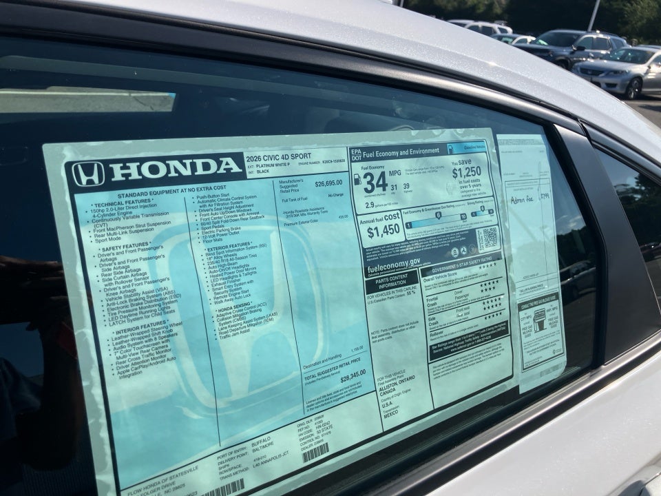 2026 Honda Civic Sedan Sport