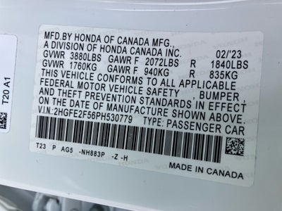 2023 Honda Civic Sedan Sport