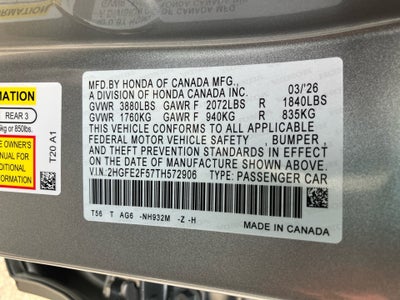 2026 Honda Civic Sedan Sport