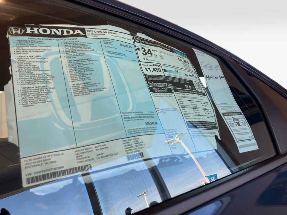 2026 Honda Civic Sedan Sport