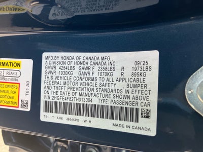 2026 Honda Civic Hybrid Sport