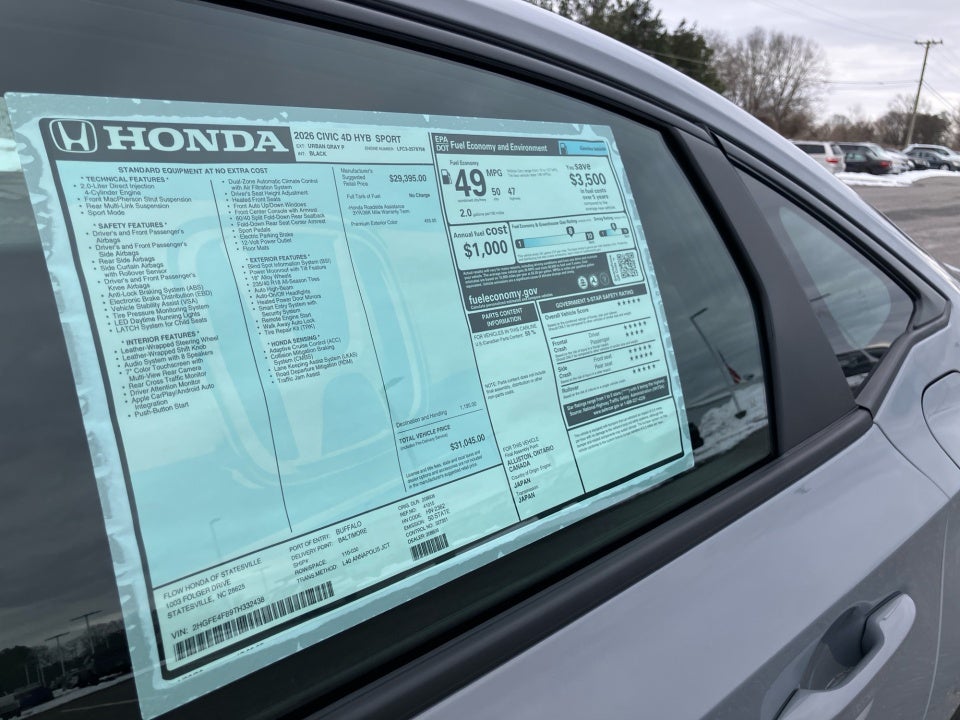 2026 Honda Civic Hybrid Sport