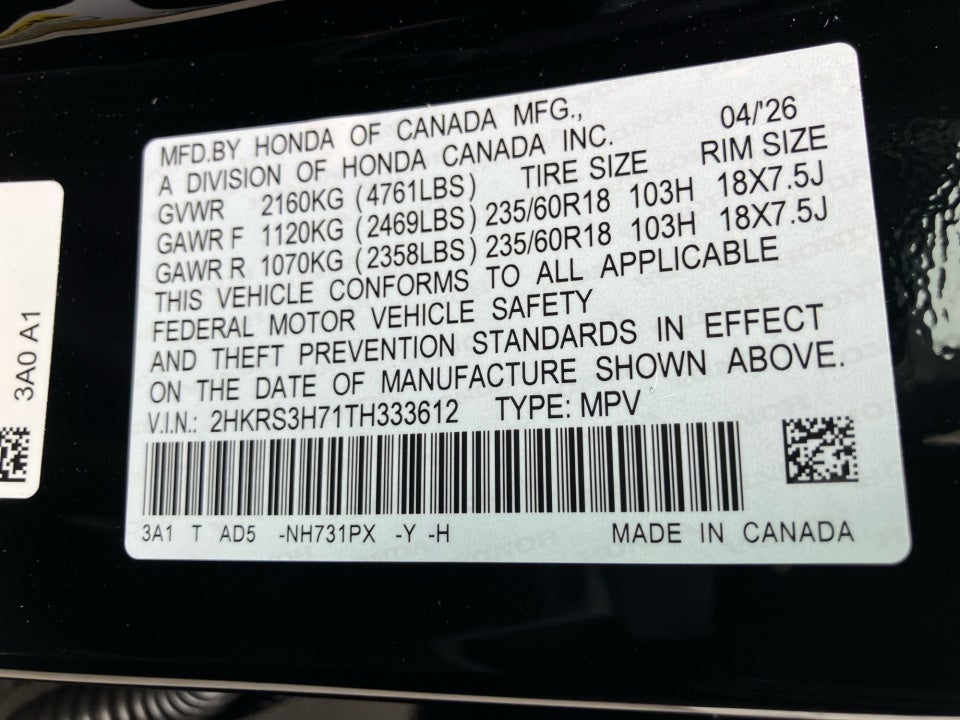2026 Honda CR-V EX-L 2WD