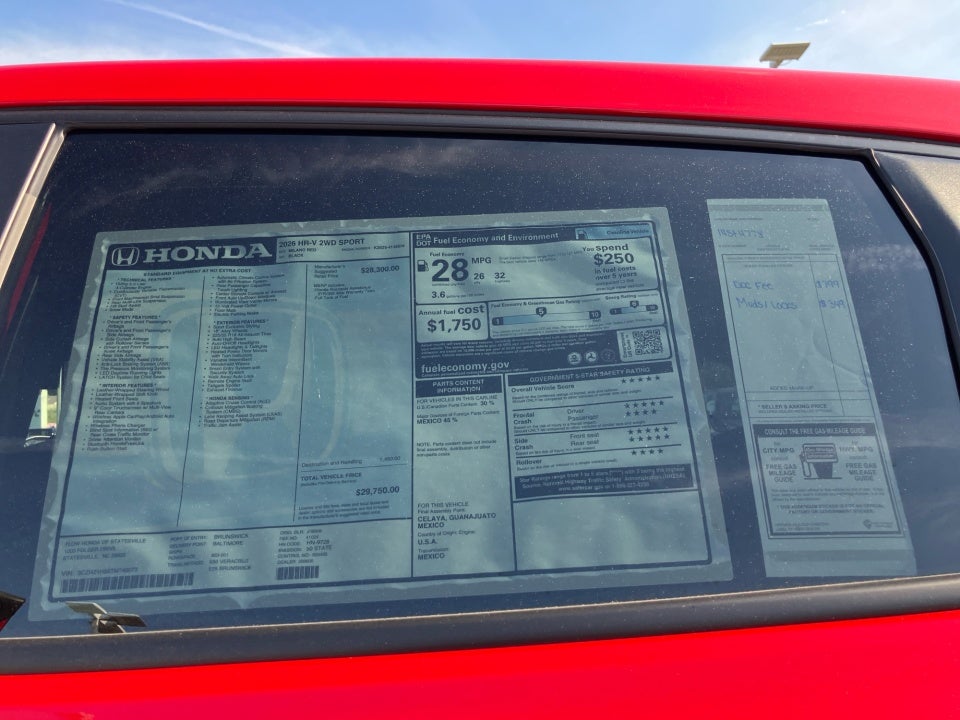 2026 Honda HR-V 2WD Sport