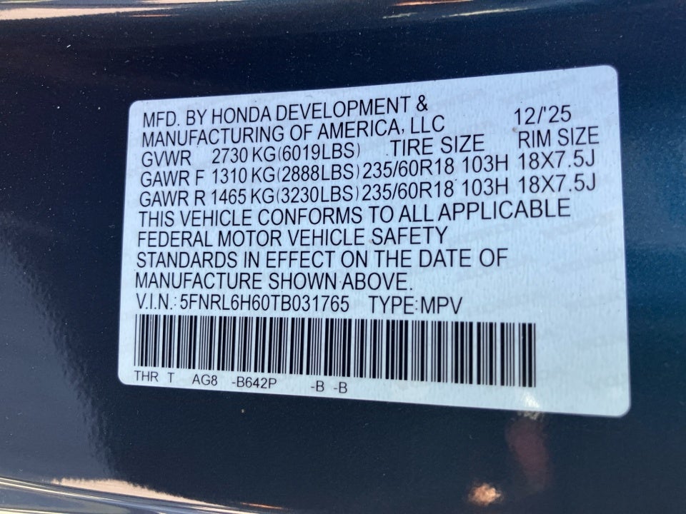 2026 Honda Odyssey EX-L