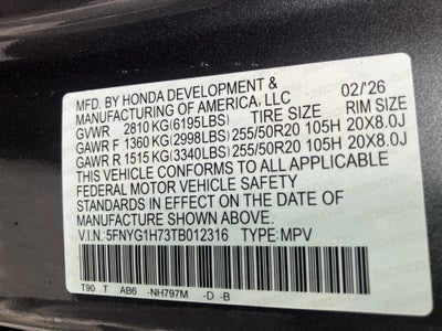 2026 Honda Pilot Touring Blackout