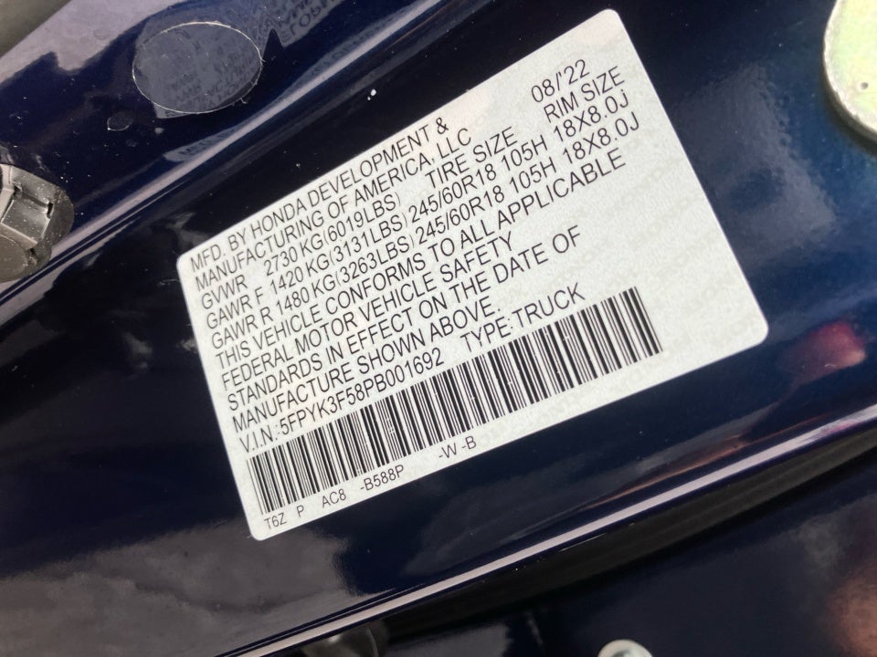 2023 Honda Ridgeline RTL