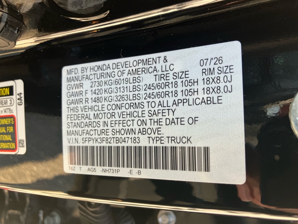 2026 Honda Ridgeline Black Edition