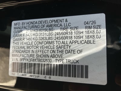 2026 Honda Ridgeline Black Edition