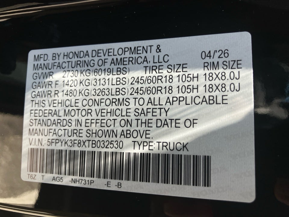 2026 Honda Ridgeline Black Edition