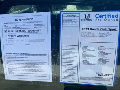 2023 Honda Civic Hatchback Sport