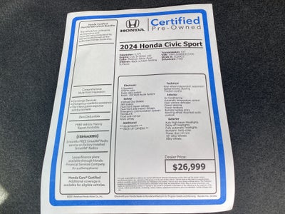 2024 Honda Civic Hatchback Sport