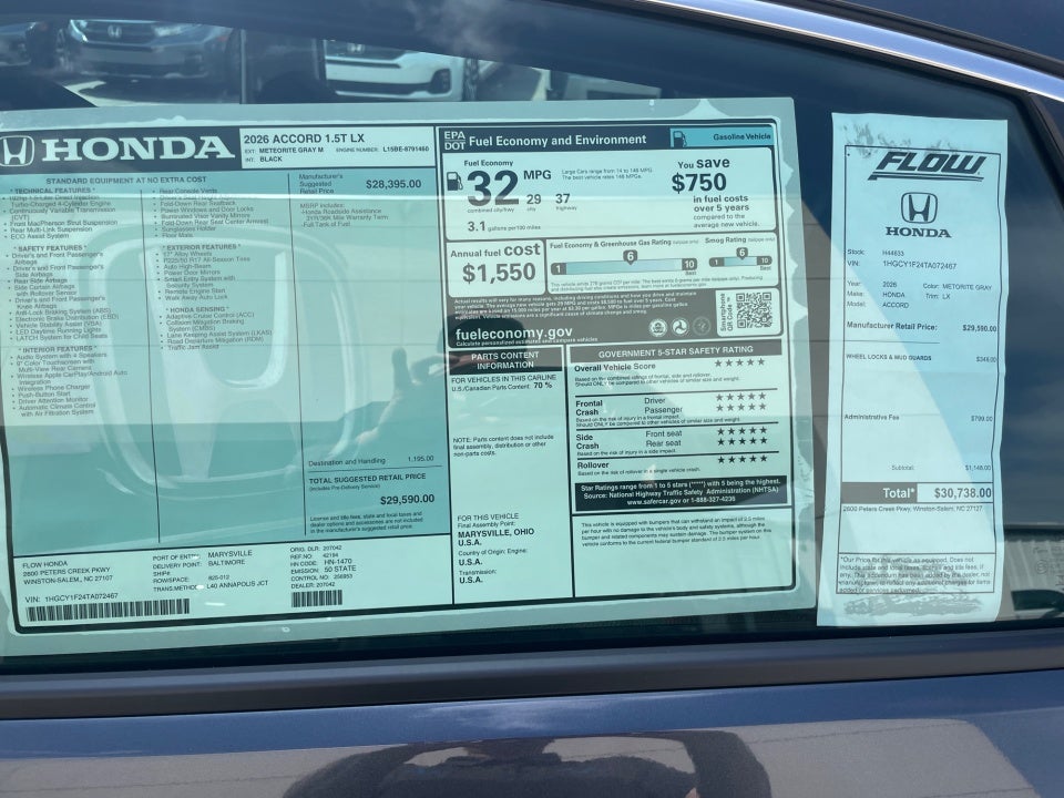 2026 Honda Accord Sedan LX