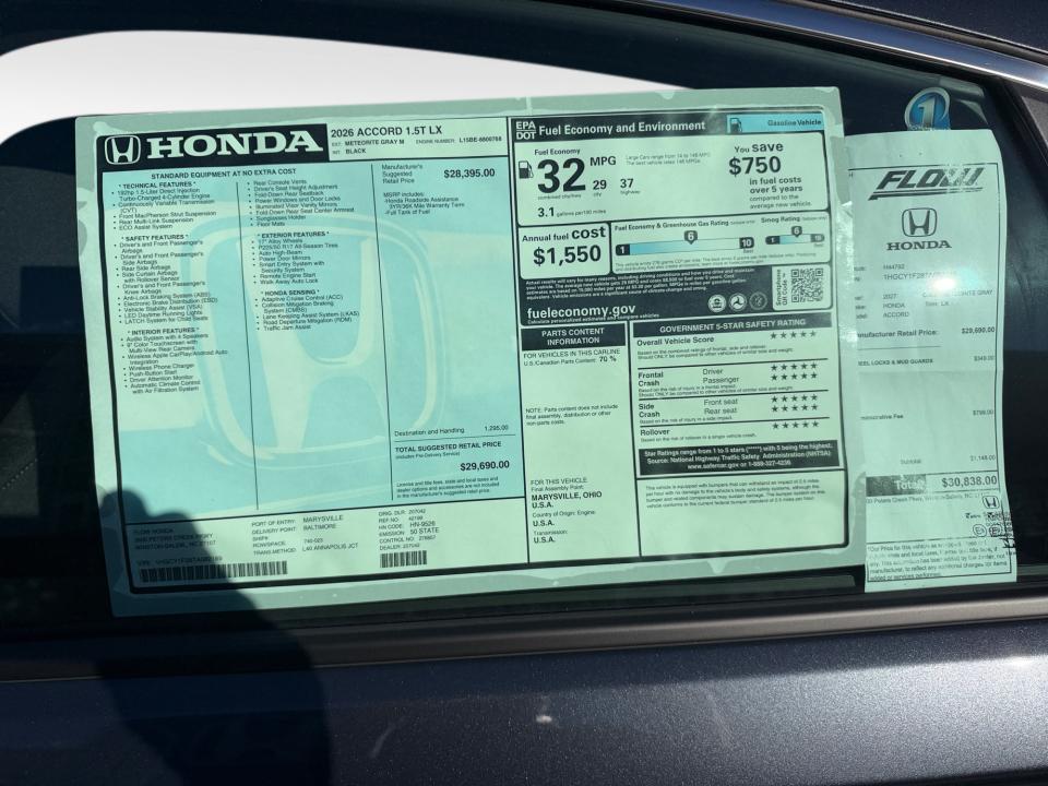 2026 Honda Accord Sedan LX