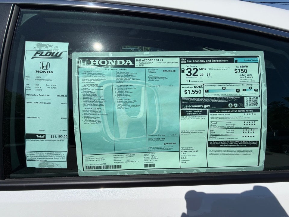 2026 Honda Accord Sedan LX