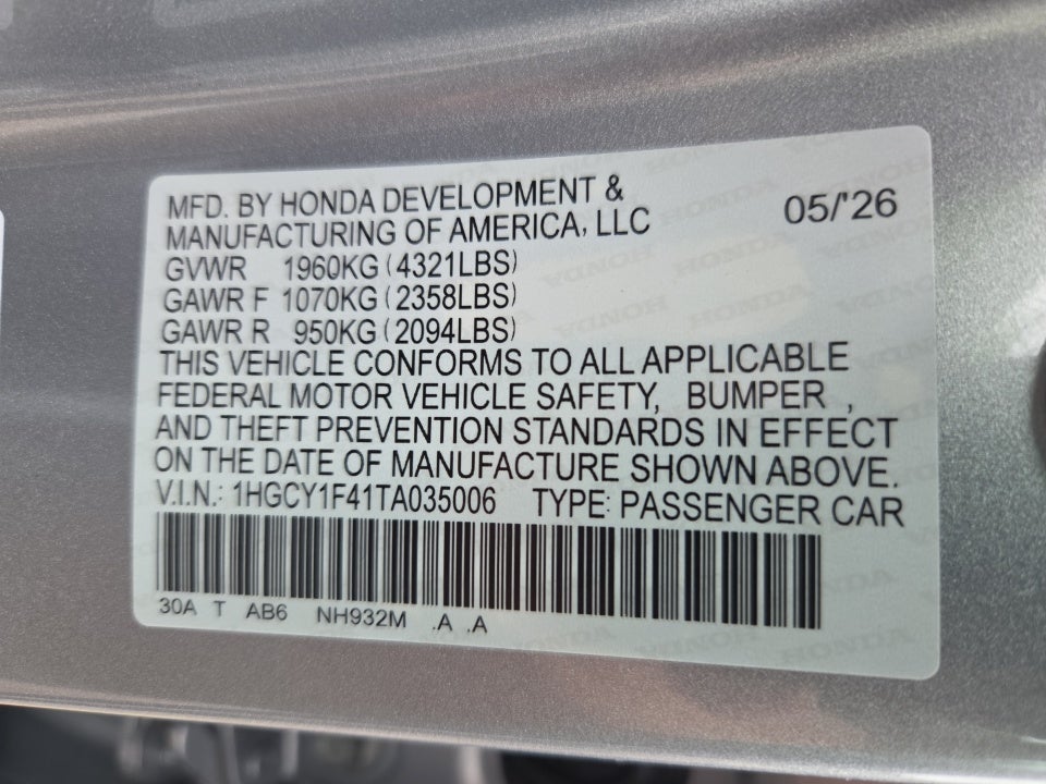 2026 Honda Accord Sedan SE