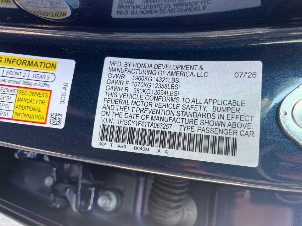 2026 Honda Accord Sedan SE