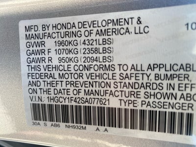 2025 Honda Accord Sedan SE