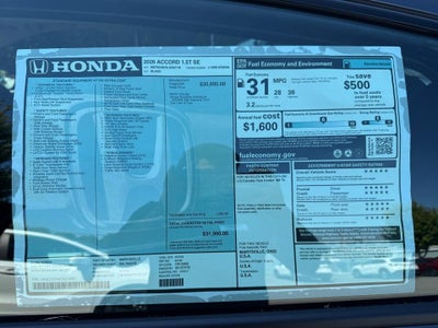 2026 Honda Accord Sedan SE