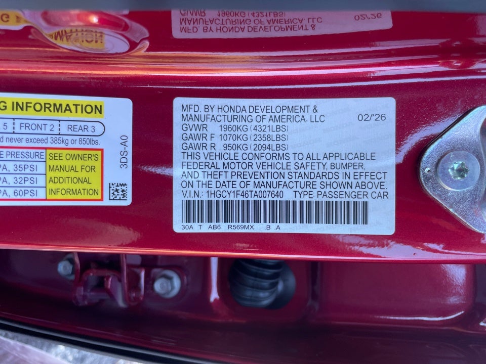 2026 Honda Accord Sedan SE