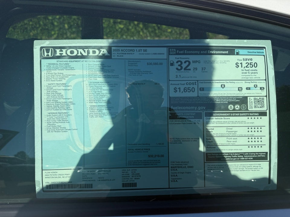 2025 Honda Accord Sedan SE