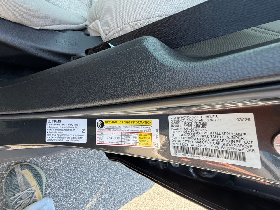 2026 Honda Accord Sedan SE