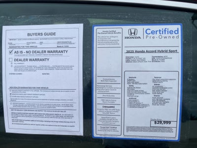 2025 Honda Accord Hybrid Sport