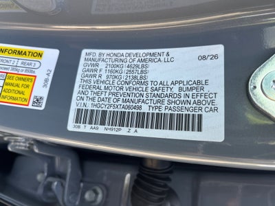 2026 Honda Accord Hybrid Sport