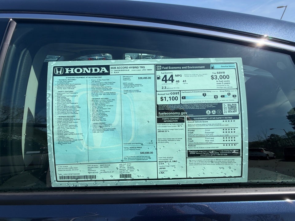2026 Honda Accord Hybrid EX-L