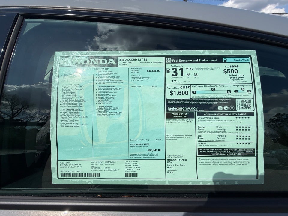 2026 Honda Accord Hybrid EX-L