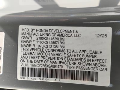 2025 Honda Accord Hybrid EX-L