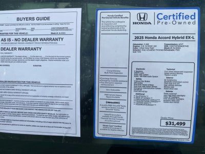 2025 Honda Accord Hybrid EX-L